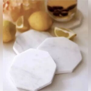NEW *Artisan* White Marble Coasters Set of 4
